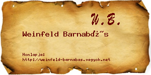 Weinfeld Barnabás névjegykártya